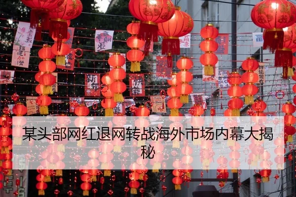 某头部网红退网转战海外市场内幕大揭秘